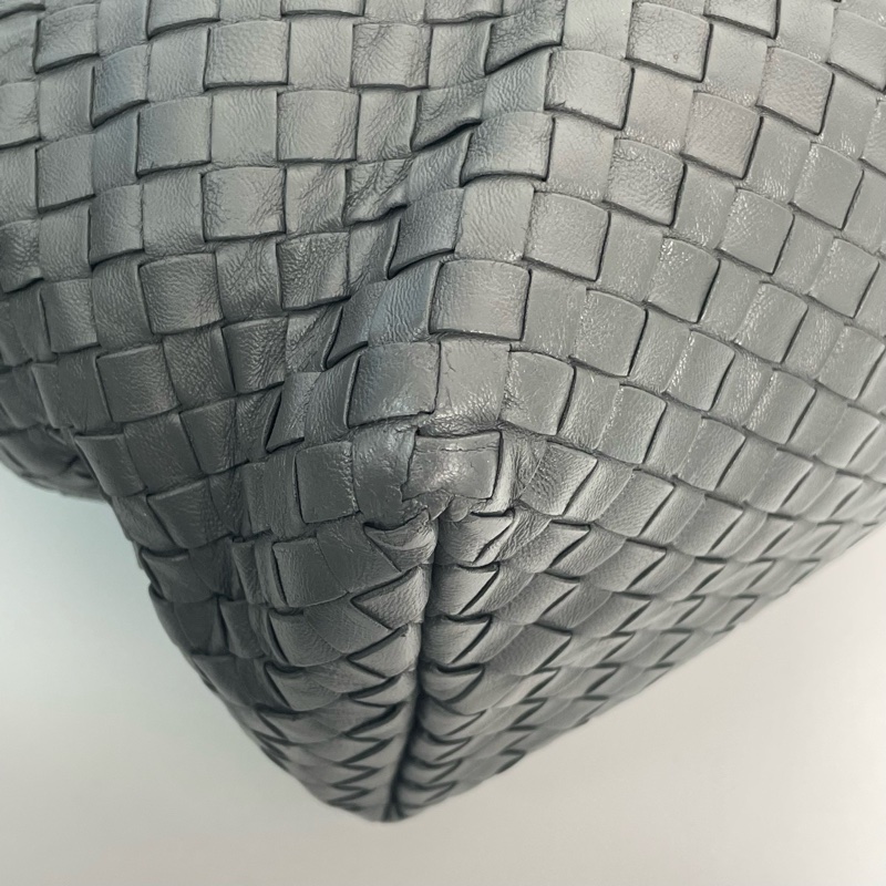 BV/葆蝶家 灰色編織雙橋單肩包 手提包 底長32cm-7