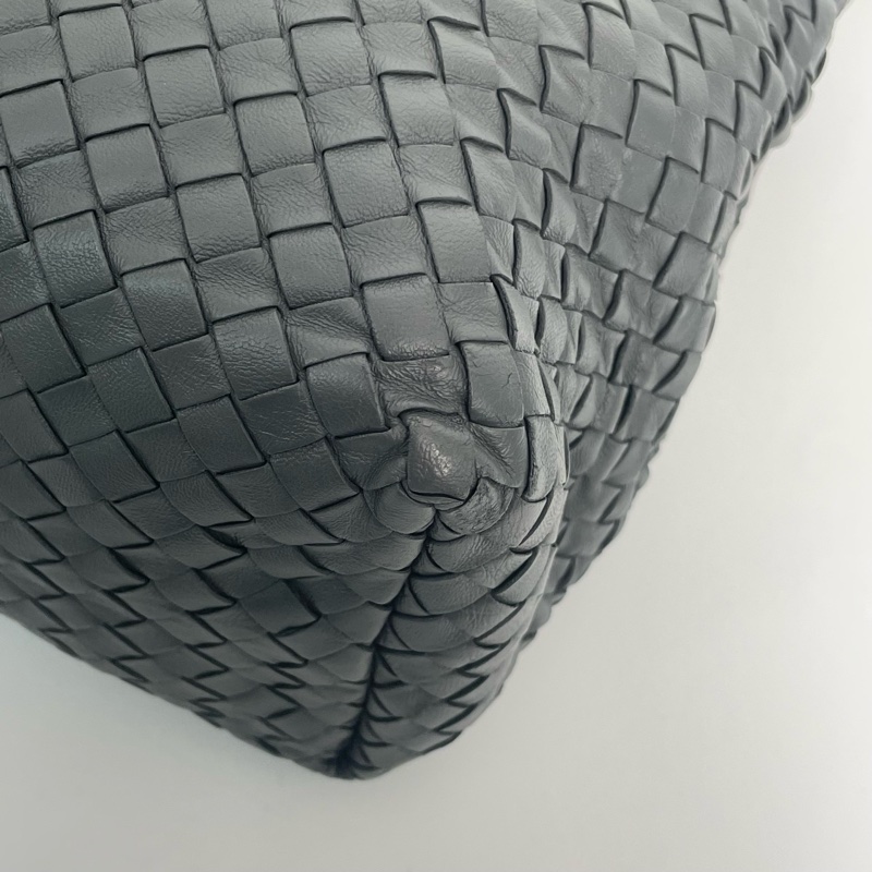 BV/葆蝶家 灰色編織雙橋單肩包 手提包 底長32cm-8