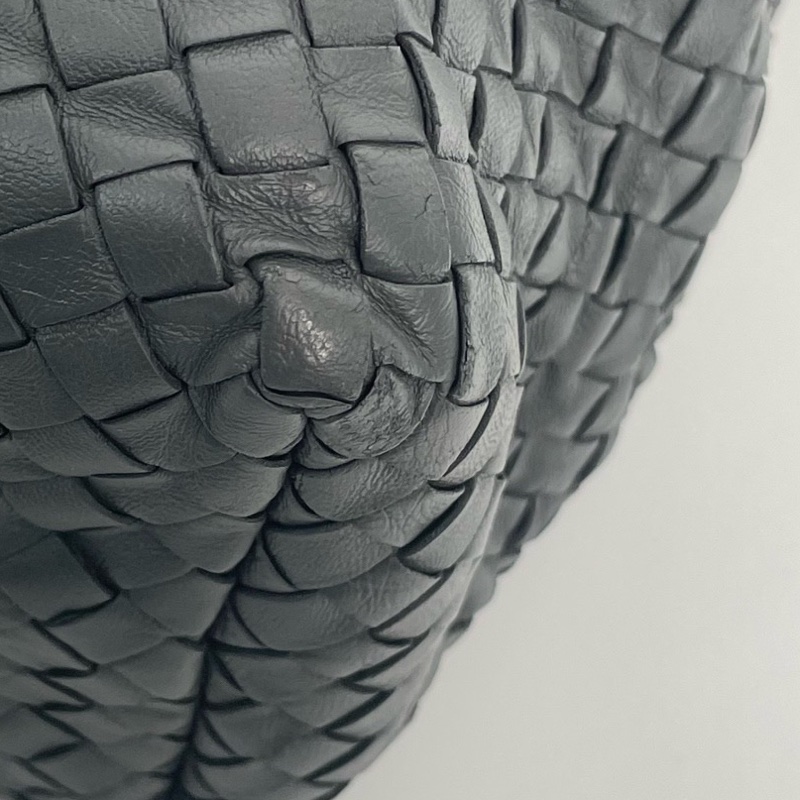 BV/葆蝶家 灰色編織雙橋單肩包 手提包 底長32cm-10