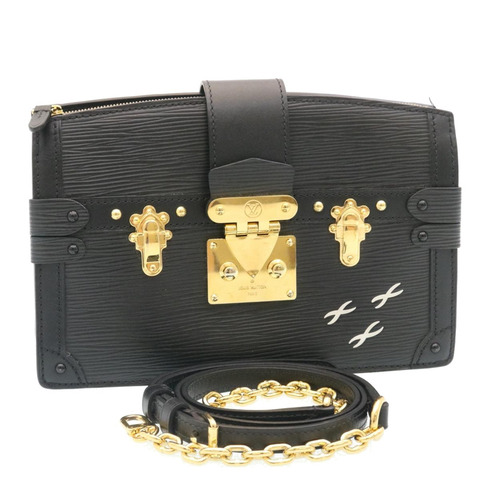 路易威登 Epi Trunk 手拿包/兩用肩包 黑色 M53052 LV 正品 28382SM