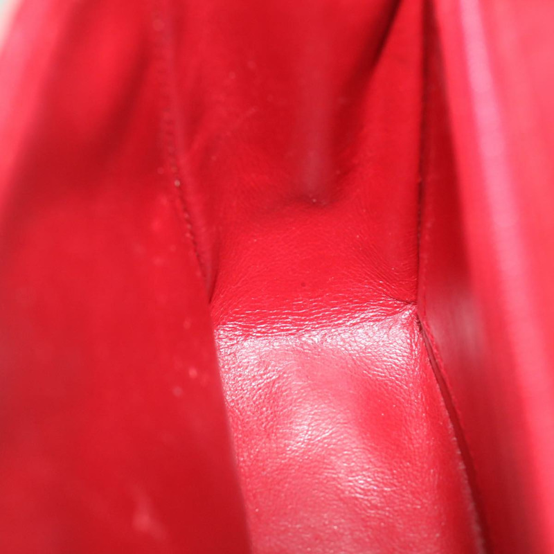 【日本直送】香奈兒迷你絎縫鏈條翻蓋手提包，羊皮材質，紅色金色雙C標誌，正品編號hs688M-20