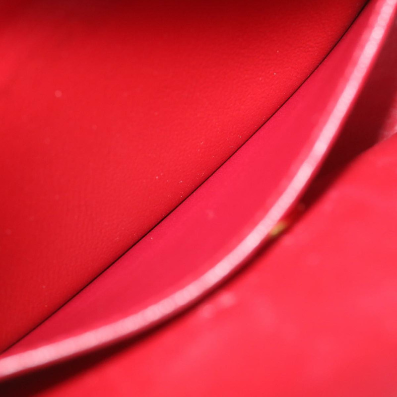 【日本直送】香奈兒迷你絎縫鏈條翻蓋手提包，羊皮材質，紅色金色雙C標誌，正品編號hs688M-22