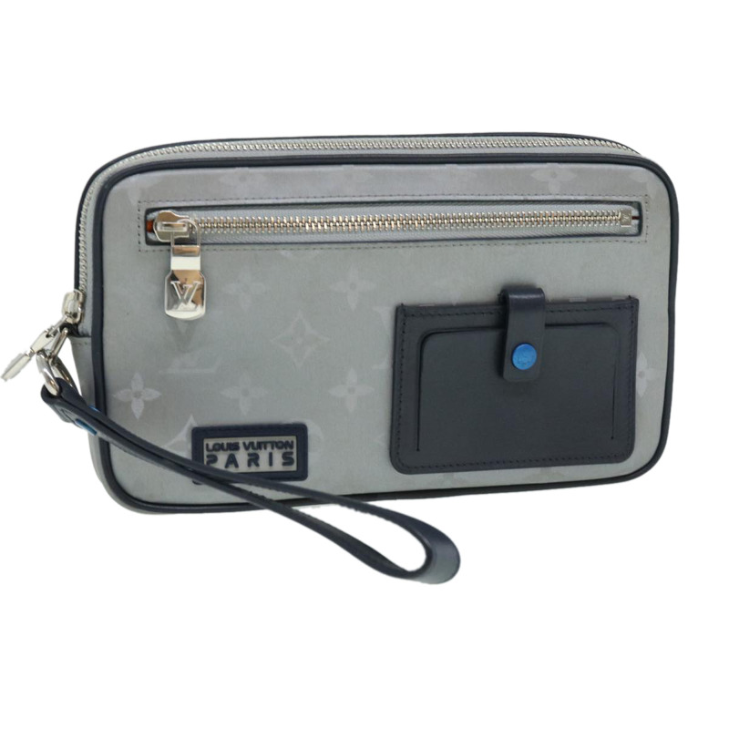 【日本直送】路易威登 Monogram Satellite 手拿包 銀色 M44171 LV 正品 32349SAV-0