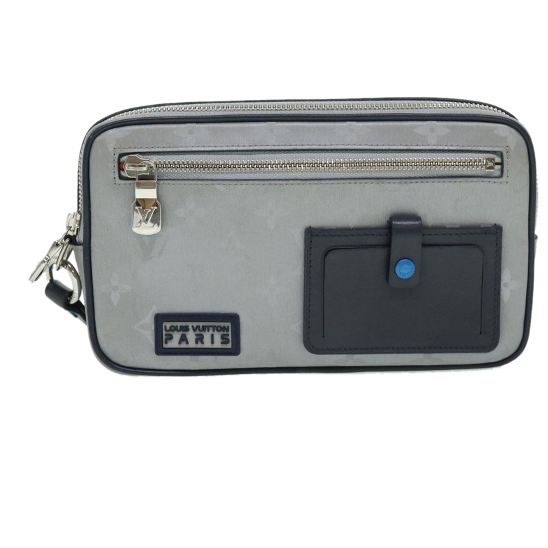 【日本直送】路易威登 Monogram Satellite 手拿包 銀色 M44171 LV 正品 32349SAV-12