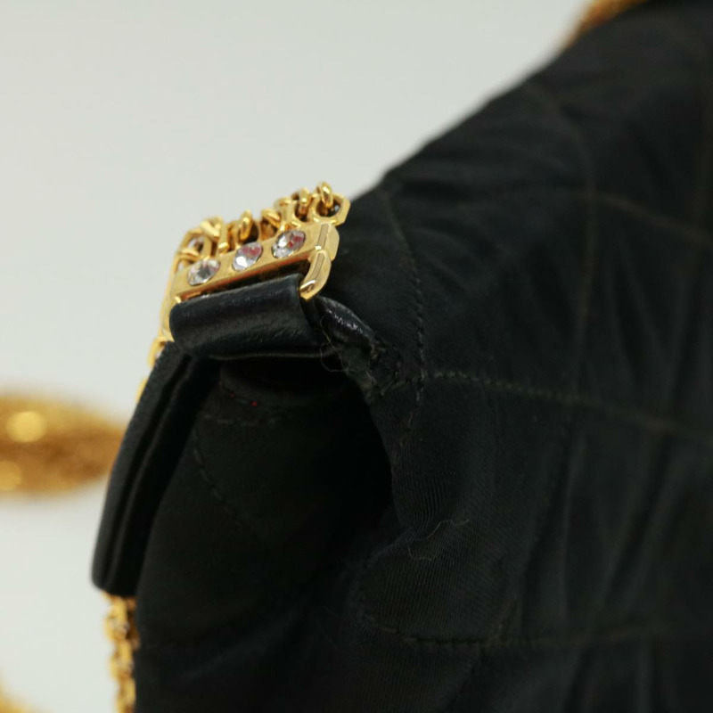 【日本直送】香奈兒 (CHANEL) 菱格紋鏈條單肩包 黑色 CC 標誌 Auth 32695SAV-4