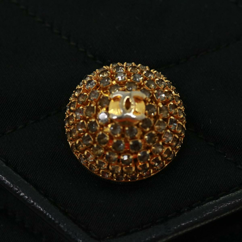 【日本直送】香奈兒 (CHANEL) 菱格紋鏈條單肩包 黑色 CC 標誌 Auth 32695SAV-18