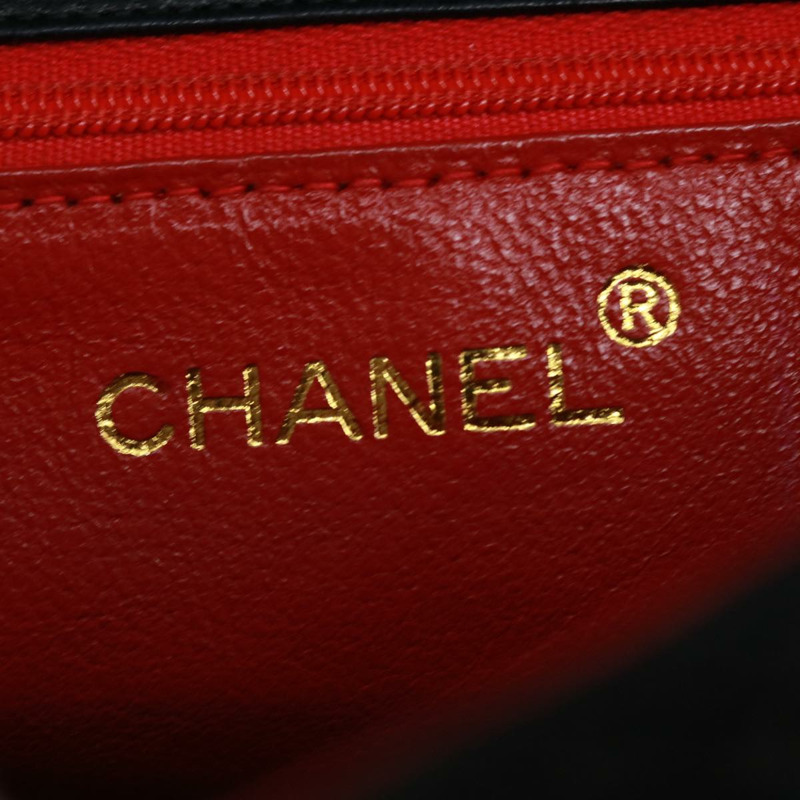 【日本直送】香奈兒 (CHANEL) 菱格紋鏈條單肩包 黑色 CC 標誌 Auth 32695SAV-21