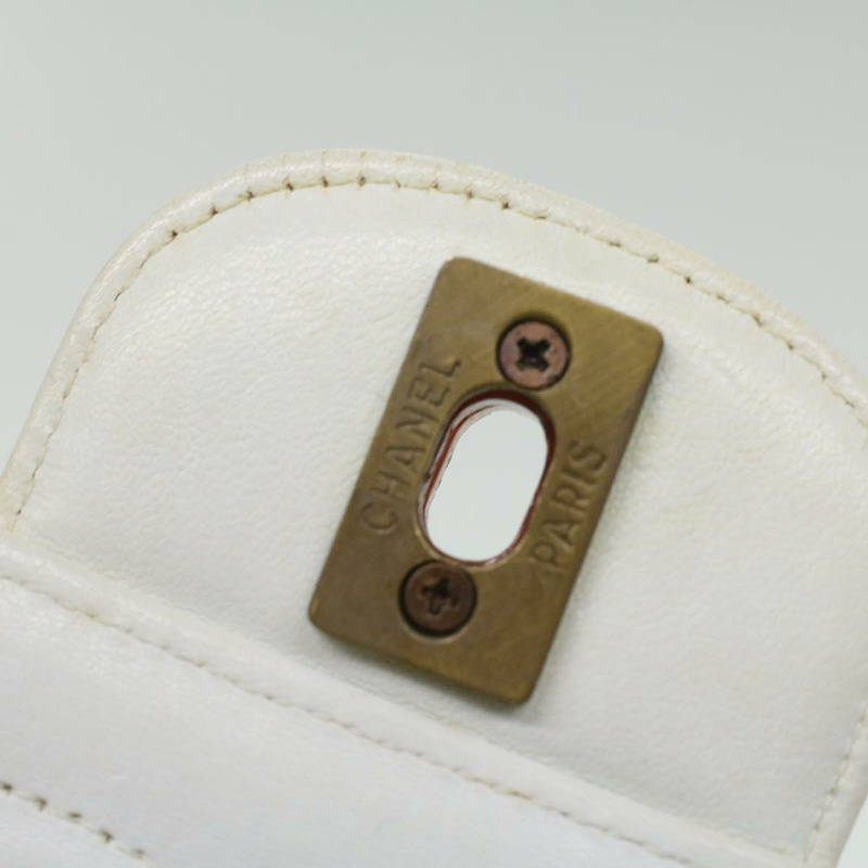 【日本直送】香奈兒 Matelasse 23 旋轉鎖扣單肩包，羊皮材質，棕色/白色，CC 標誌，正品編號 32160SAV-7