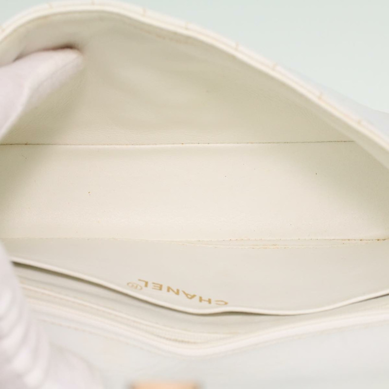 【日本直送】香奈兒 Matelasse 23 旋轉鎖扣單肩包，羊皮材質，棕色/白色，CC 標誌，正品編號 32160SAV-9