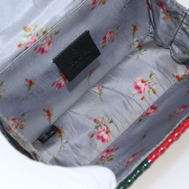 【日本直送】GUCCI 藤編鏈條織帶雪莉酒系列手提包 木紋 紅綠 524829 正品 157665SAV-9