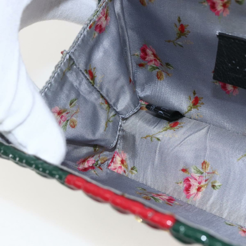 【日本直送】GUCCI 藤編鏈條織帶雪莉酒系列手提包 木紋 紅綠 524829 正品 157665SAV-19