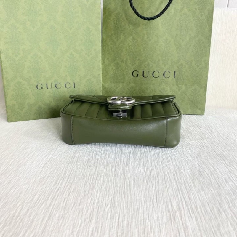 Gucci Marmont馬蒙22 牛皮 橄欖綠 銀扣 22*13*5 95新 配件塵袋 盒子-4