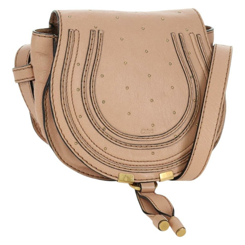 Chloe Marcie 肩背包 皮革 粉紅色 金色 正品 bs33470V