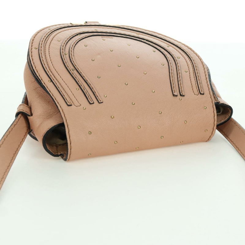 【日本直送】Chloe Marcie 肩背包 皮革 粉紅色 金色 正品 bs33470V-5