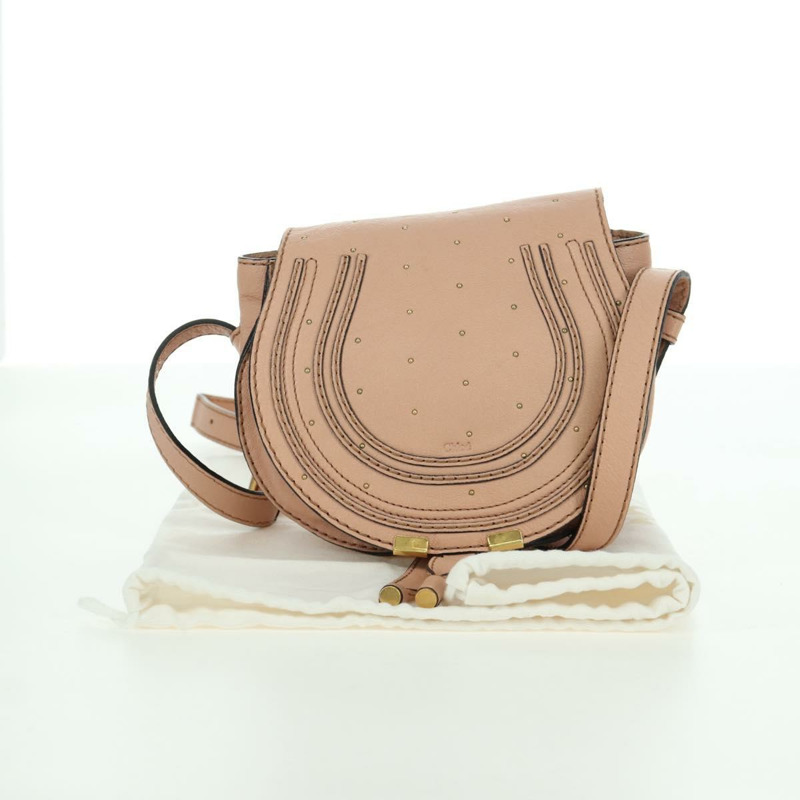 【日本直送】Chloe Marcie 肩背包 皮革 粉紅色 金色 正品 bs33470V-11