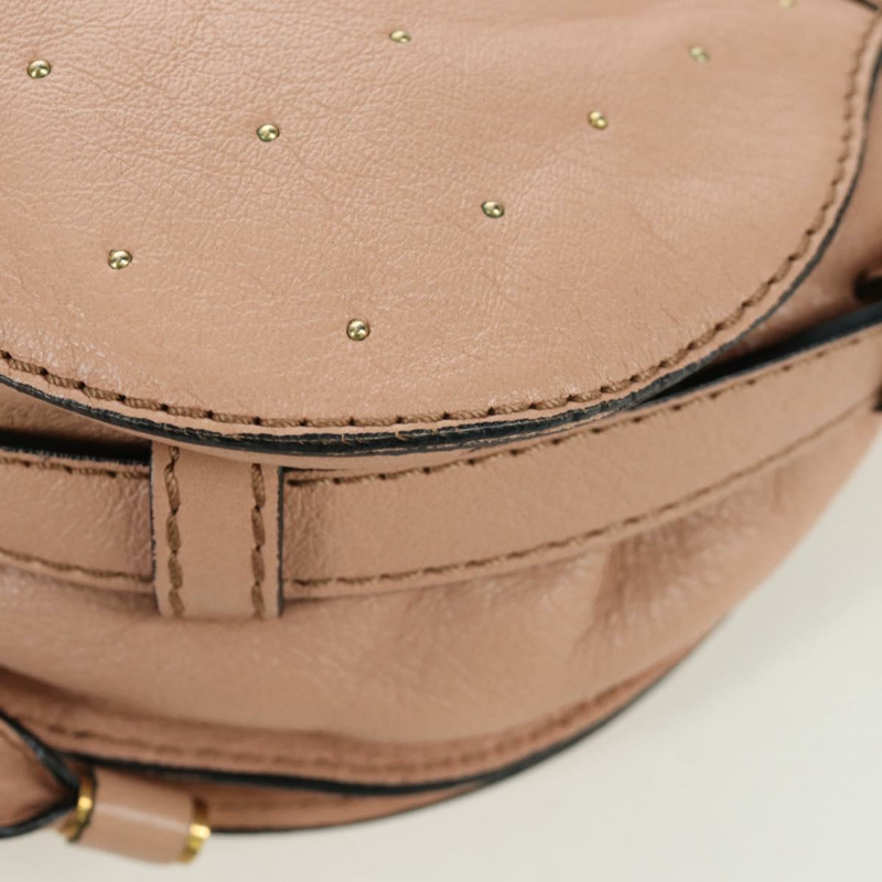 【日本直送】Chloe Marcie 肩背包 皮革 粉紅色 金色 正品 bs33470V-18