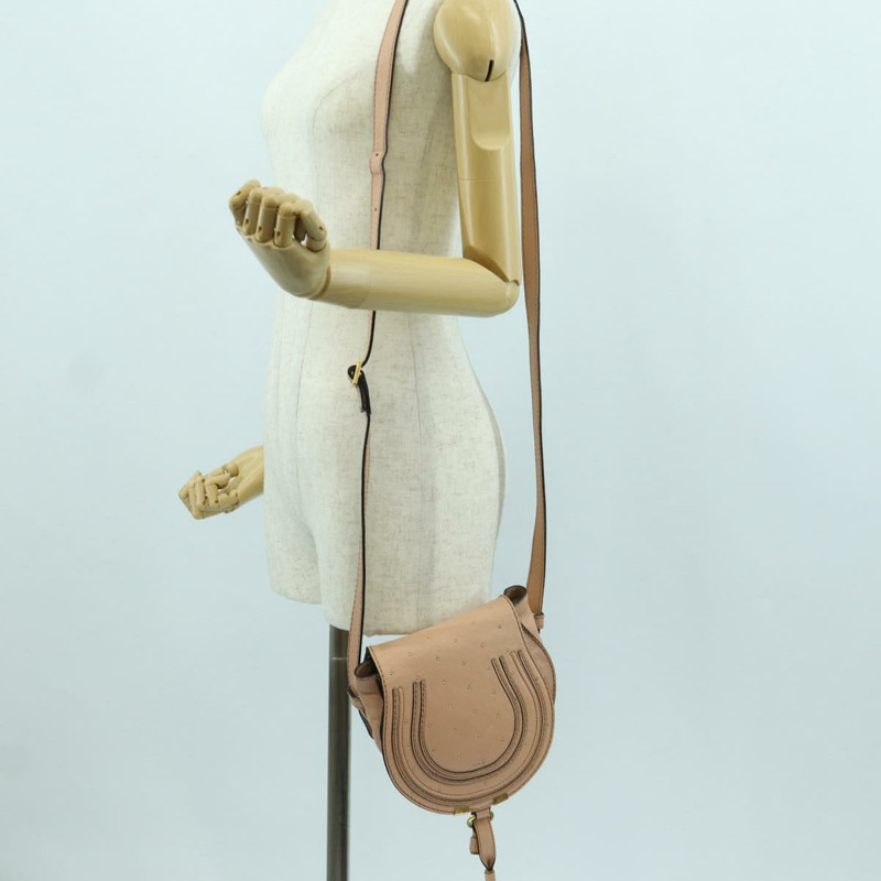 【日本直送】Chloe Marcie 肩背包 皮革 粉紅色 金色 正品 bs33470V-26