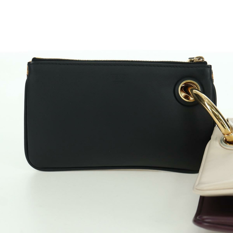 【日本直送】FENDI Triplet Clutch Bag Leather Multicolor Auth mr2004V-3