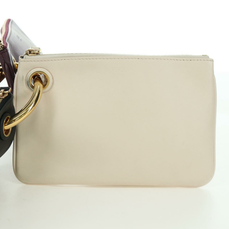 【日本直送】FENDI Triplet Clutch Bag Leather Multicolor Auth mr2004V-6