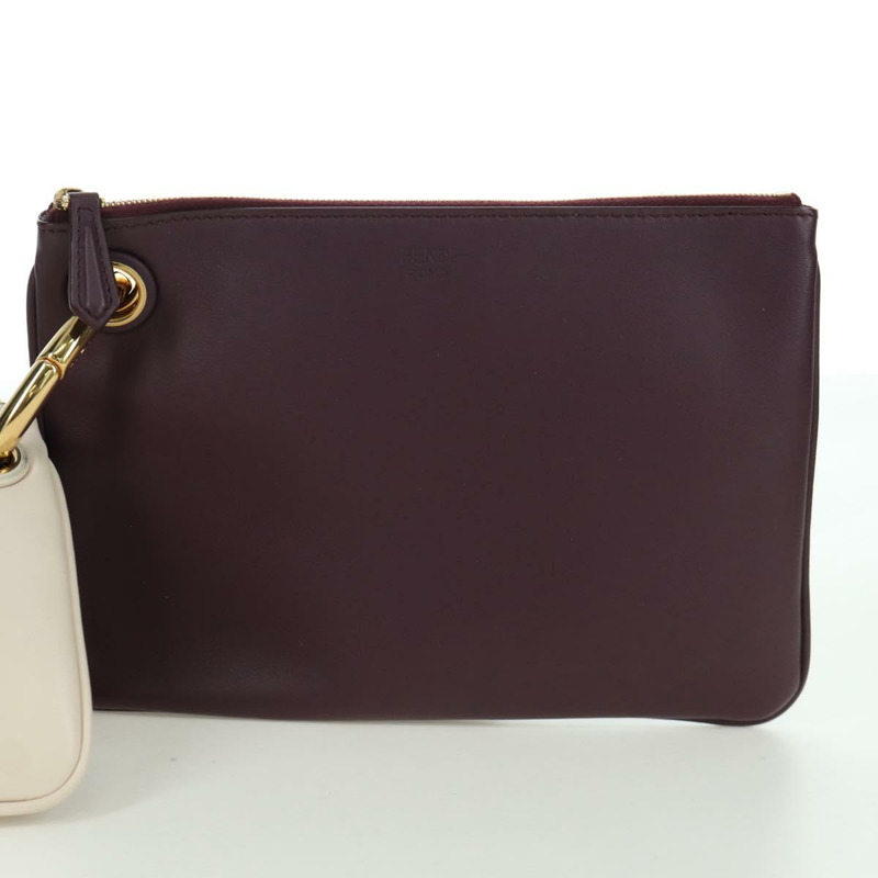 【日本直送】FENDI Triplet Clutch Bag Leather Multicolor Auth mr2004V-8