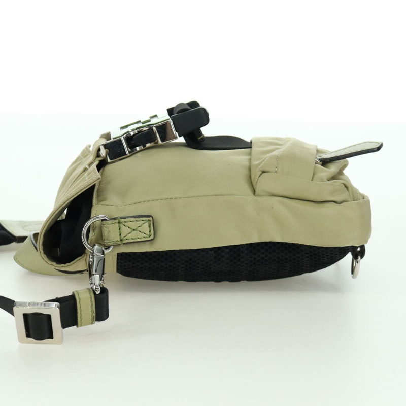 【日本直送】FENDI Fendines 肩背包 尼龍 綠色 銀色 Auth mr2067V-2