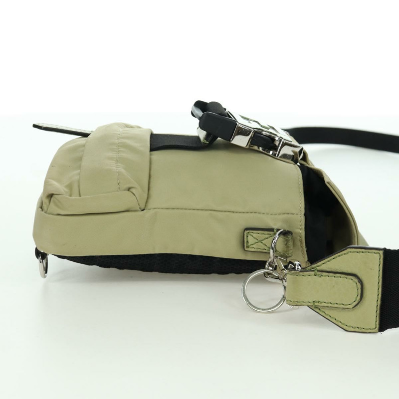 【日本直送】FENDI Fendines 肩背包 尼龍 綠色 銀色 Auth mr2067V-3