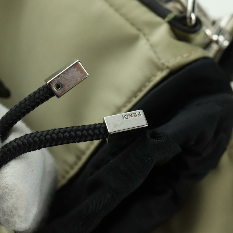 【日本直送】FENDI Fendines 肩背包 尼龍 綠色 銀色 Auth mr2067V-8