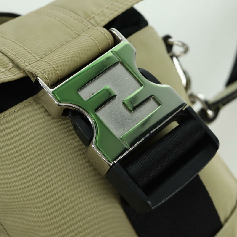 【日本直送】FENDI Fendines 肩背包 尼龍 綠色 銀色 Auth mr2067V-20