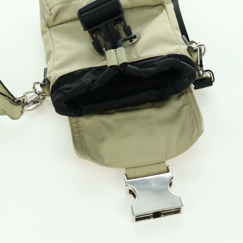 【日本直送】FENDI Fendines 肩背包 尼龍 綠色 銀色 Auth mr2067V-21