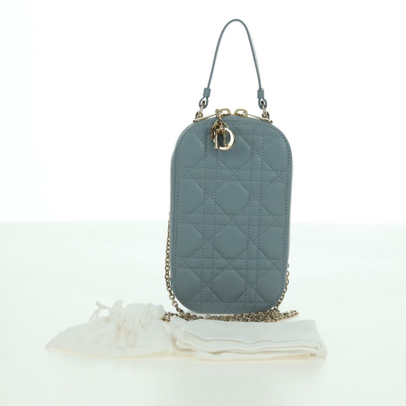 【日本直送】Christian Dior Cannage Lady Dior Corin Dior 手機羊皮藍正品 172437M-11