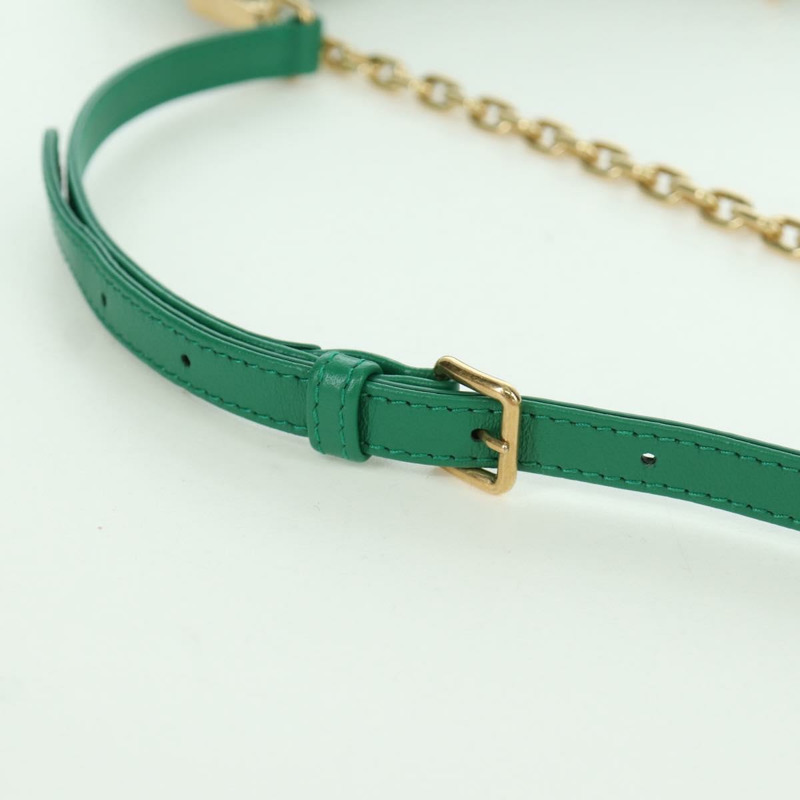 【日本直送】Miu Miu Matelasse 鏈條單肩包，皮革材質，兩用，綠色/金色，正品，貨號 171450SAM-8