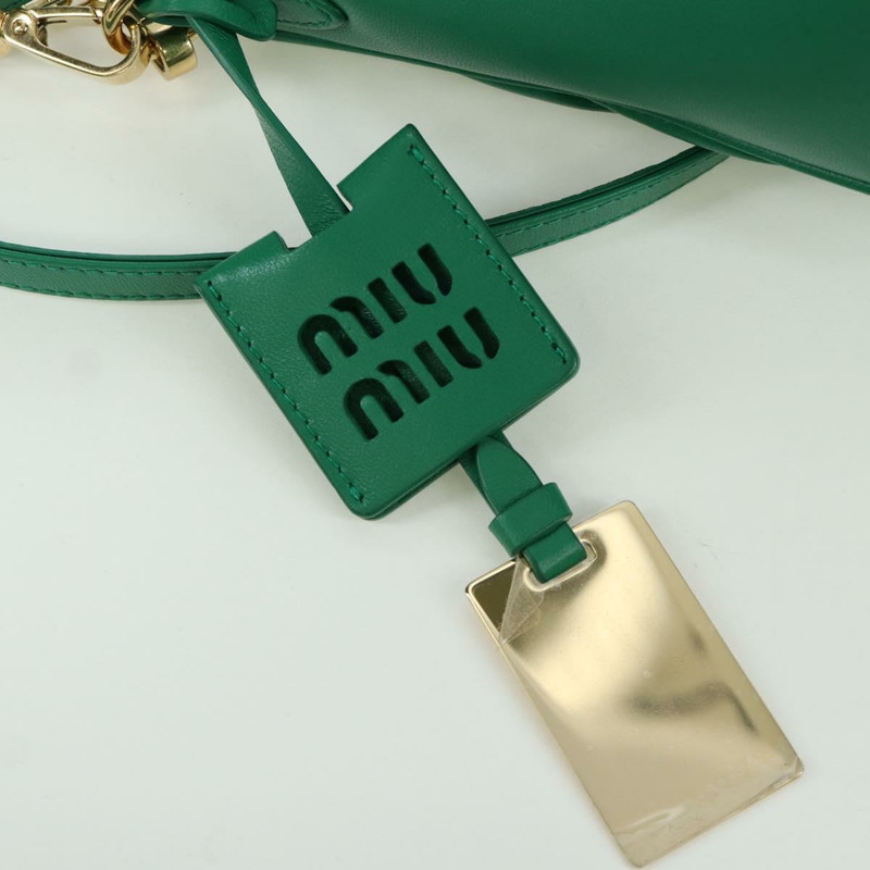 【日本直送】Miu Miu Matelasse 鏈條單肩包，皮革材質，兩用，綠色/金色，正品，貨號 171450SAM-9