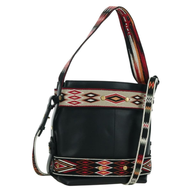 【日本直送】Christian Dior 皮革肩背包 黑色金色 Auth 171453SAV-0