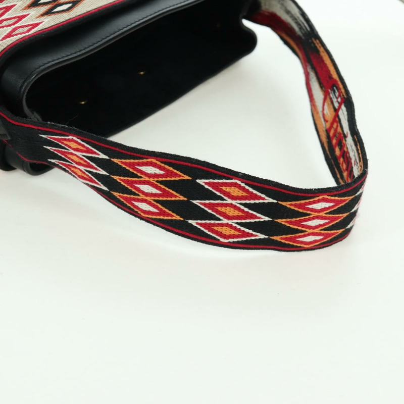 【日本直送】Christian Dior 皮革肩背包 黑色金色 Auth 171453SAV-6