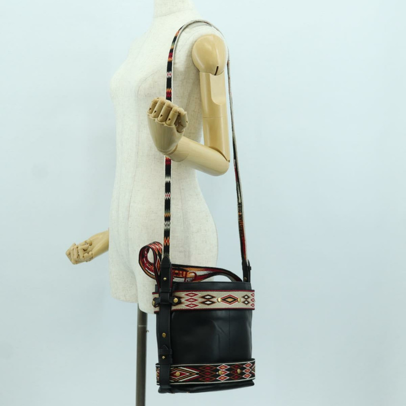 【日本直送】Christian Dior 皮革肩背包 黑色金色 Auth 171453SAV-23