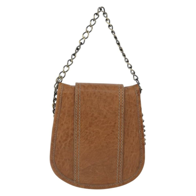 【日本直送】FENDI 鏈條單肩包 皮革 兩用 棕色 正品 171467V-1