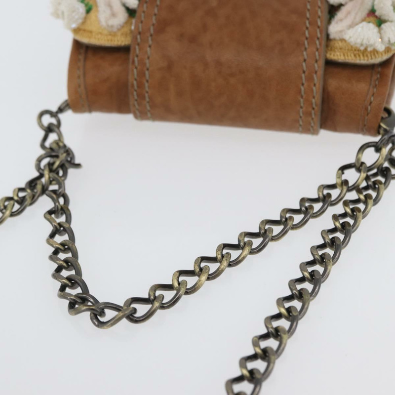 【日本直送】FENDI 鏈條單肩包 皮革 兩用 棕色 正品 171467V-6