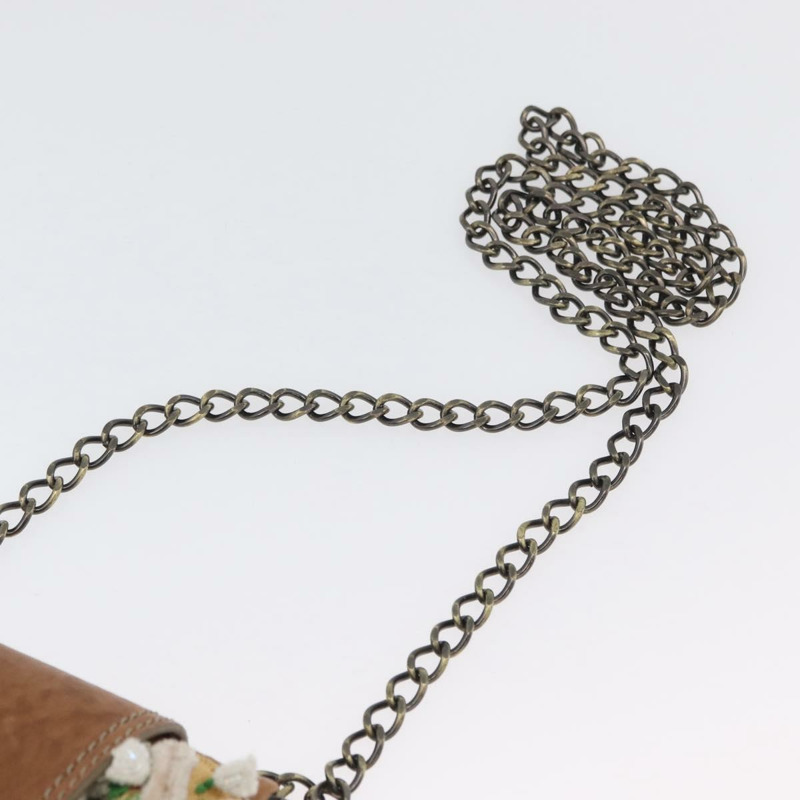 【日本直送】FENDI 鏈條單肩包 皮革 兩用 棕色 正品 171467V-14