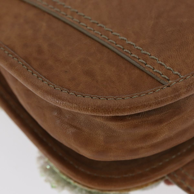 【日本直送】FENDI 鏈條單肩包 皮革 兩用 棕色 正品 171467V-17