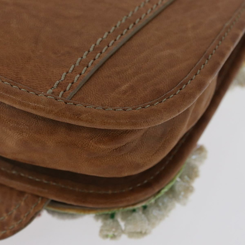 【日本直送】FENDI 鏈條單肩包 皮革 兩用 棕色 正品 171467V-18