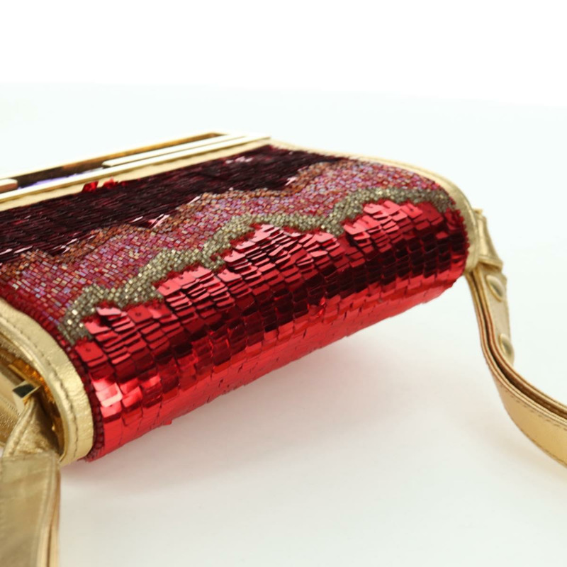 【日本直送】FENDI 亮片肩背包 皮革 多色 金色 正品 171457SV-5