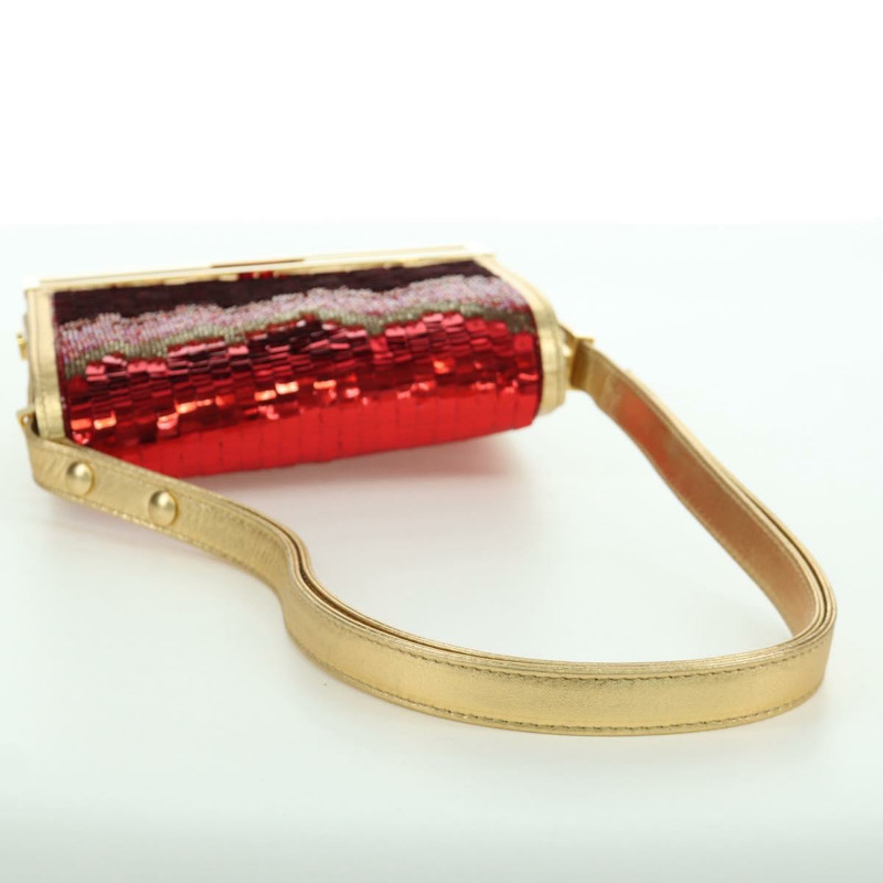 【日本直送】FENDI 亮片肩背包 皮革 多色 金色 正品 171457SV-6