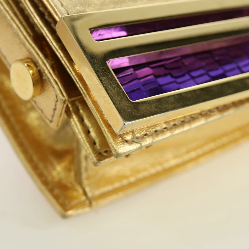 【日本直送】FENDI 亮片肩背包 皮革 多色 金色 正品 171457SV-8