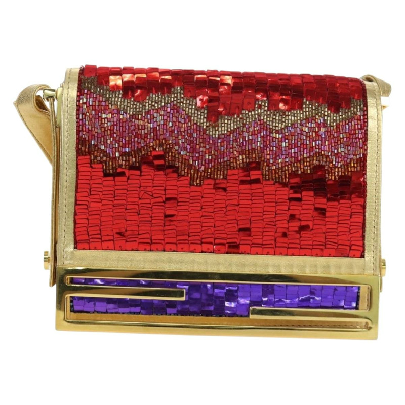 【日本直送】FENDI 亮片肩背包 皮革 多色 金色 正品 171457SV-12