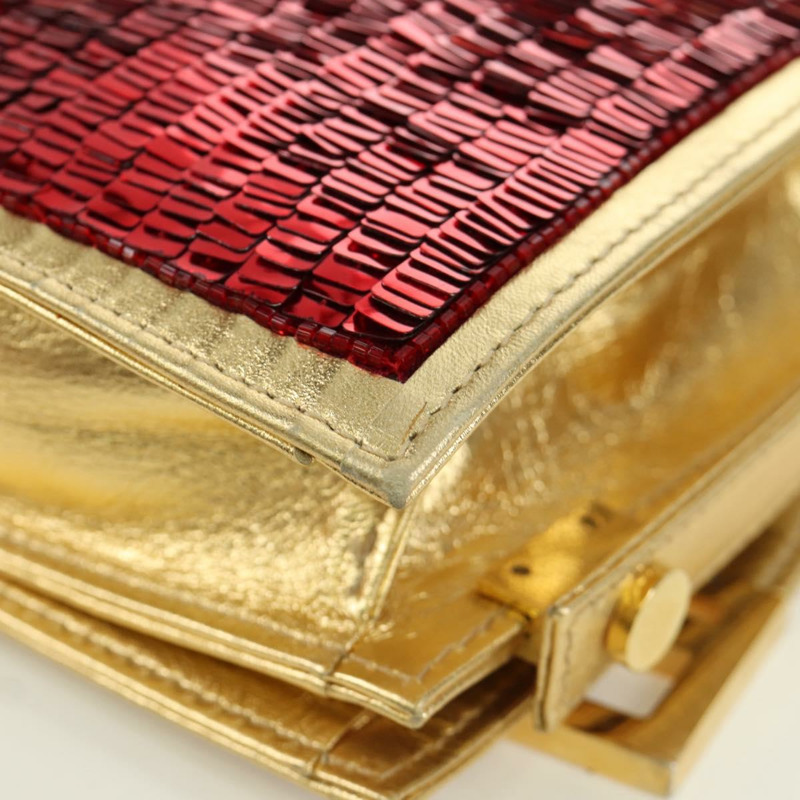 【日本直送】FENDI 亮片肩背包 皮革 多色 金色 正品 171457SV-15