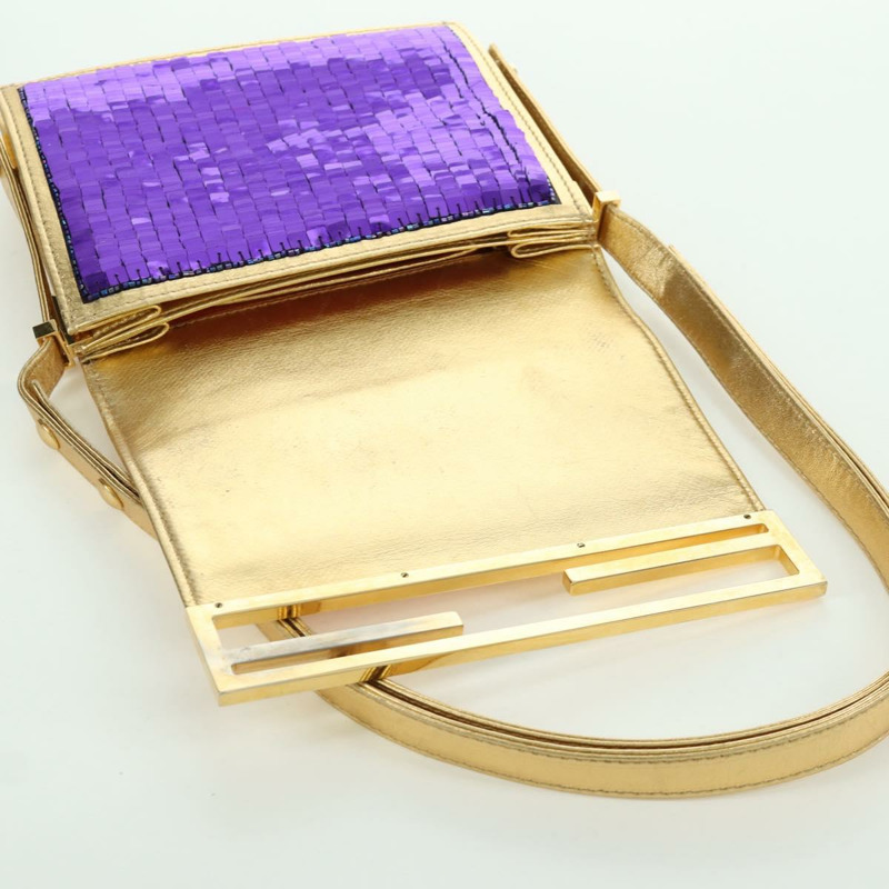 【日本直送】FENDI 亮片肩背包 皮革 多色 金色 正品 171457SV-17