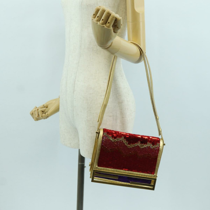 【日本直送】FENDI 亮片肩背包 皮革 多色 金色 正品 171457SV-22