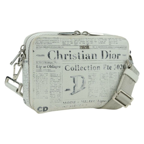 Christian Dior Daniel Arsham 單肩背包，白色銀色皮革，正品編號 171489V