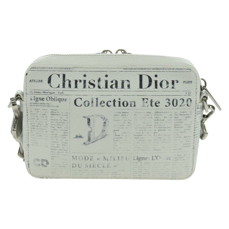 【日本直送】Christian Dior Daniel Arsham 單肩背包，白色銀色皮革，正品編號 171489V-1