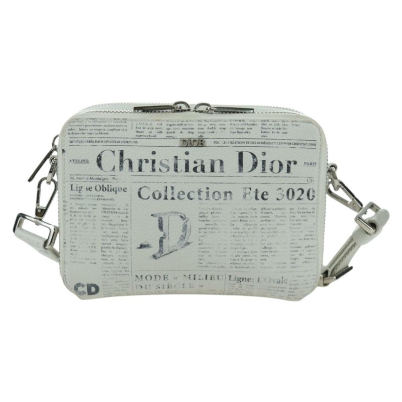 【日本直送】Christian Dior Daniel Arsham 單肩背包，白色銀色皮革，正品編號 171489V-12